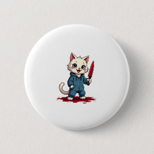 Funny Cat Horror Movies Cute Halloween For Cat Kit 6 Cm Round Badge