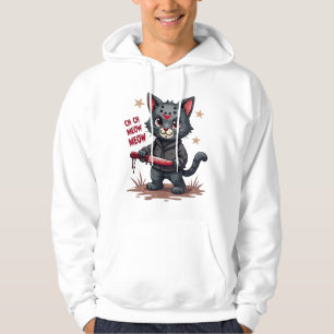 Funny Cat Horror Movies Cute Halloween for Cat Kit Hoodie