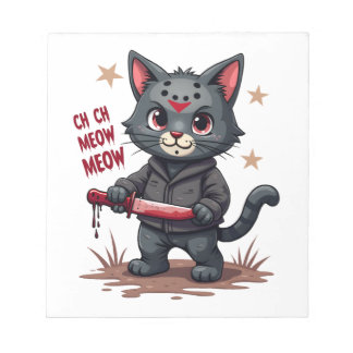 Funny Cat Horror Movies Cute Halloween for Cat Kit Notepad