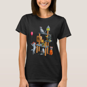 Funny Cat Horror Movies Cute Halloween for Cat Kit T-Shirt