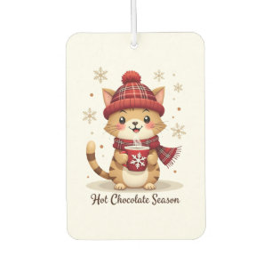 Funny Cat Hot Choco Season Merry Christmas Mom Dad Car Air Freshener