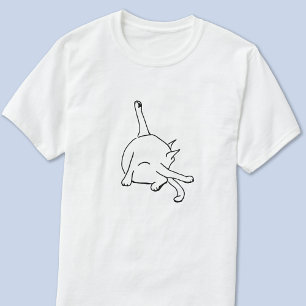 Funny Cat Humor Line Art T-Shirt