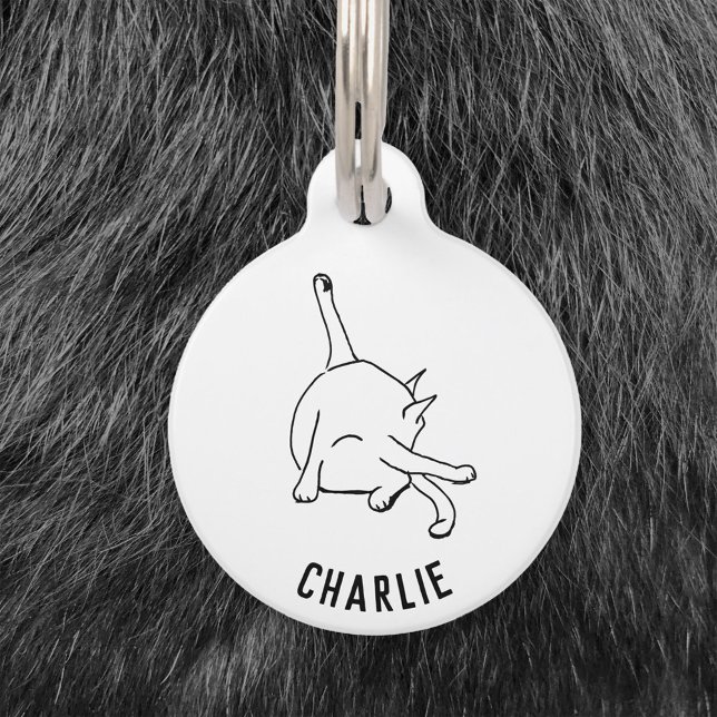 Funny Cat Humor Pet Tag (Funny cat humor personalized custom name and details pet tag)