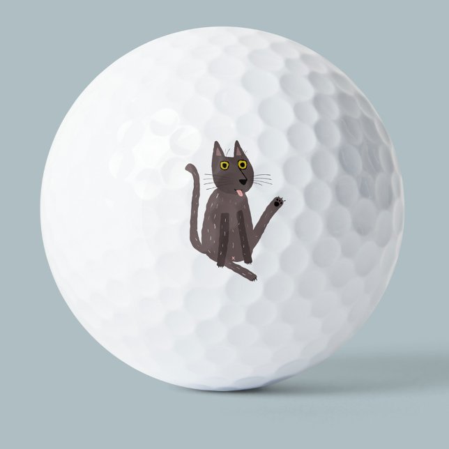 Funny Cat Humour Golf Balls (Creator Uploaded)