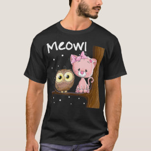 Funny Cat Humour Owl Novelty Meowl Hoot Cats Rule  T-Shirt