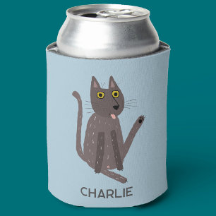 Funny Cat Humour Personalised Can Cooler