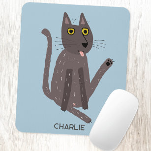 Funny Cat Humour Personalised Mouse Mat