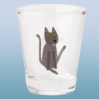 Funny Cat Humour Shot Glass