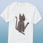 Funny Cat Humour T-Shirt<br><div class="desc">A funny cat washing.  Or maybe he's just doing yoga? Kiss him at your own risk!  Raise a smile from any animal lover.</div>