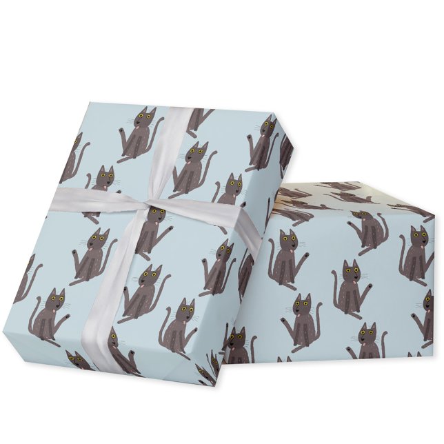 Funny Cat Humour Wrapping Paper (Funny cat humor gift wrapping paper roll for animal lovers)
