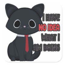 Funny Cat I Have No Idea What I Am Doing Sticker