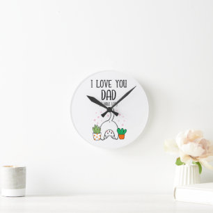 Funny Cat I Love You Dad A Hole Lot Round Clock