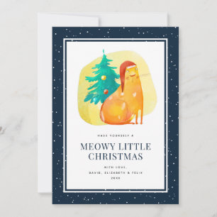 Funny Cat In a Hat Christmas Card