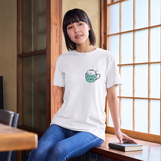 Funny Cat in Mug T-Shirt (Creator Uploaded)