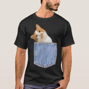 Funny Cat in Pocket T  for Women, Men, Boys Girls  T-Shirt