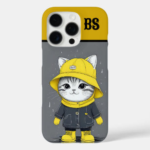 Funny Cat in Rain Boots – cat Humour iPhone 16 Pro Case