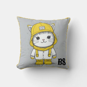 Funny Cat in Rain Boots – cat Humour Cushion