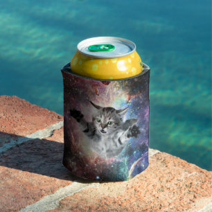 Funny cat in space can cooler