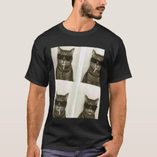 Funny Cat in Sunglasses Photobooth Selfie T-Shirt