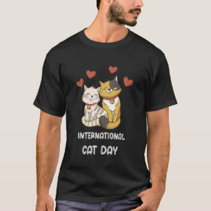 Funny Cat International Cat Day cute pet Cat anima T-Shirt