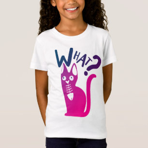 Funny Cat Joke Minimal Pink Red Gradient Cartoon T-Shirt
