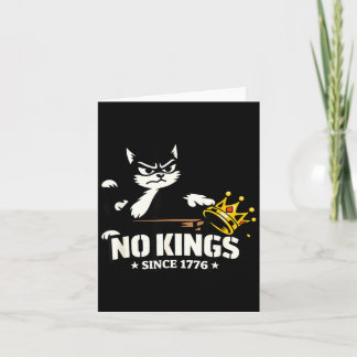 Funny Cat Kings Since 1776 Crown Patriotic Humour Card