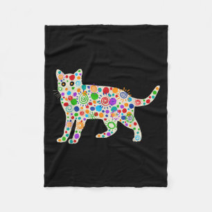 Funny Cat Kitten Lovers Polka Dot Happy Dot Day Gi Fleece Blanket