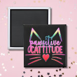 Funny Cat Kitten Pun PAWSITIVE CATITUDE Magnet<br><div class="desc">Embrace the Pawsitive Catitude with our exceptional magnet! This little chuckler features a delightful, mood-boosting funny pun, sure to get a giggle or two from your guests. Its vibrant neon typography sets the tone for good vibes and cheerful energy, making even the dullest of fridge doors burst with colour and...</div>