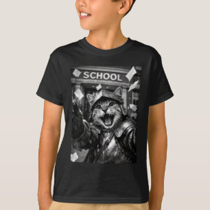 Funny Cat Knight Back To School Cute Mediaeval T-Shirt
