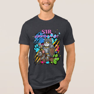Funny Cat Knight "Sir Scratch a Lot" Cat lovers Tri-Blend Shirt