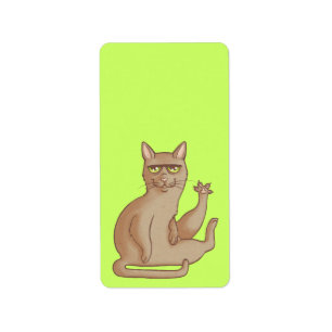 Funny Cat Label