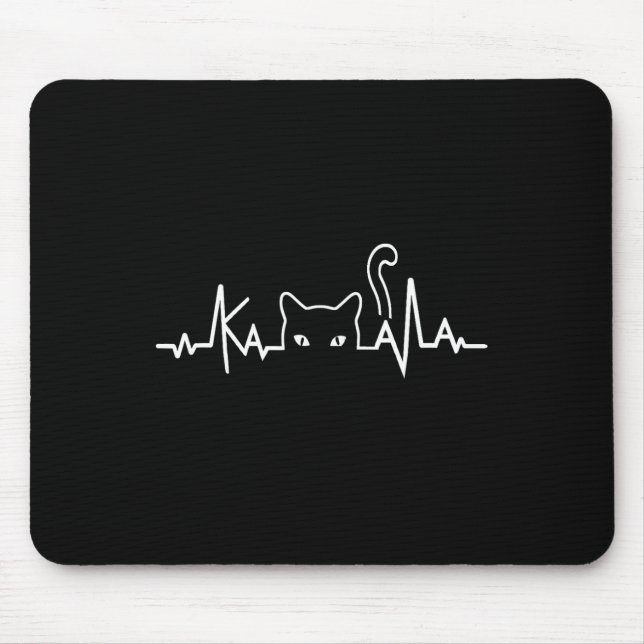 Funny Cat Ladies For Kamala Harris 2024 Heartbeat  Mouse Mat (Front)