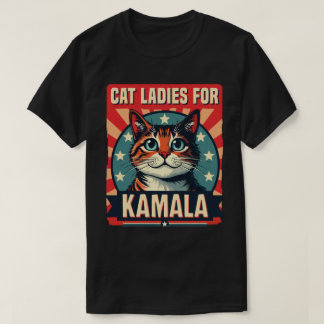 Funny Cat Ladies for Kamala Vote For 2024 T-Shirt