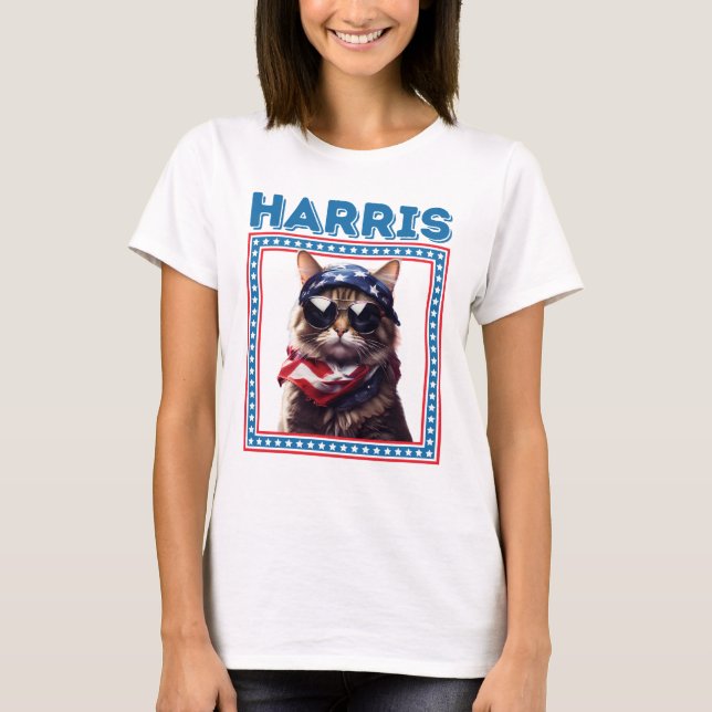 Funny Cat Ladies Harris T-Shirt (Front)