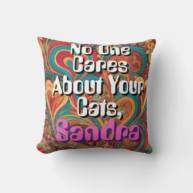 Funny Cat Lady Customize Personalize Funky Cushion (Front)