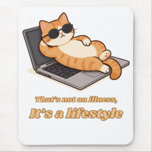 Funny Cat Laptop Shirt – That's Not an Illness, It Mouse Mat