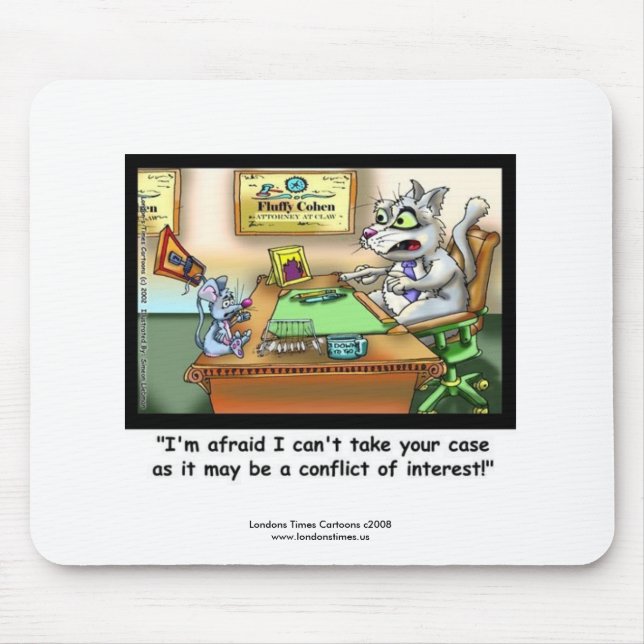 Funny Cat & Lawyer Funny Mouse Pad (Front)
