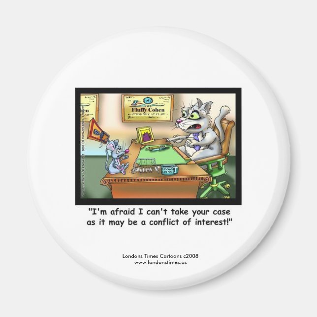 Funny Cat & Lawyer Funny Novelty Magnet (Front)