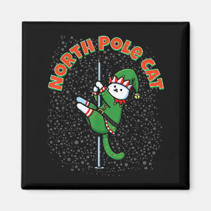 Funny Cat Le Dance Elf Costume Christmas Holiday C Magnet