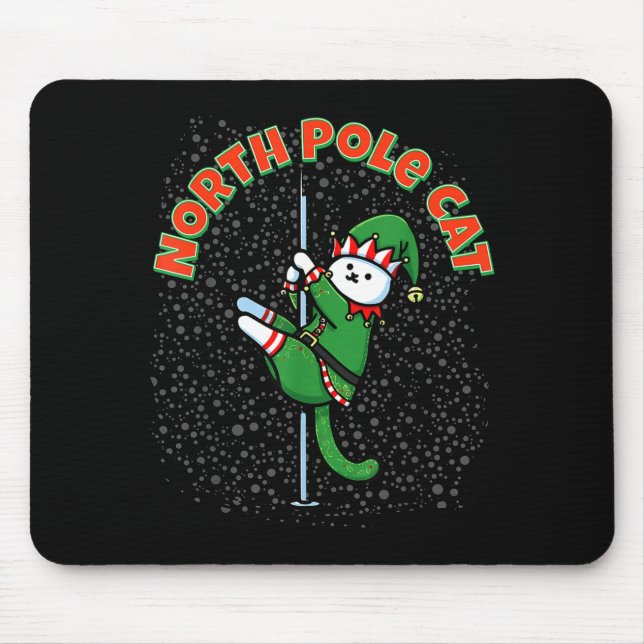 Funny Cat Le Dance Elf Costume Christmas Holiday C Mouse Mat (Front)
