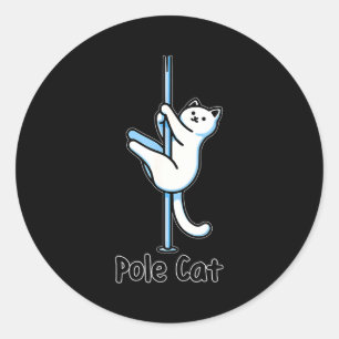 Funny Cat Le Dancing Or Is It A Lecat Wordplay Jok Classic Round Sticker