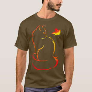 Funny Cat Leaf Fall Hello Autumn For Cute Kitten 2 T-Shirt