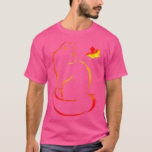 Funny Cat Leaf Fall Hello Autumn For Cute Kitten 2 T-Shirt