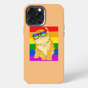 Funny Cat LGBT Gay Rainbow Pride Flag Boys Men iPhone 13 Pro Max Case