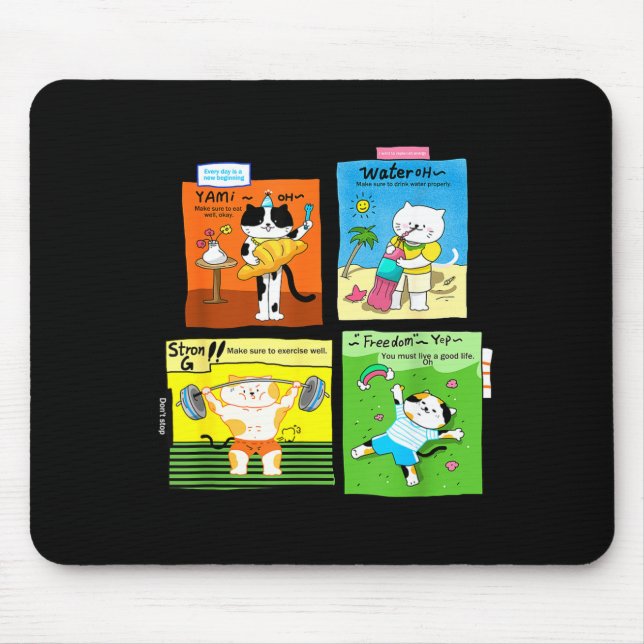 Funny Cat Lifestyle Quotes - Cute Cat Gift For Cat Mouse Mat (Front)