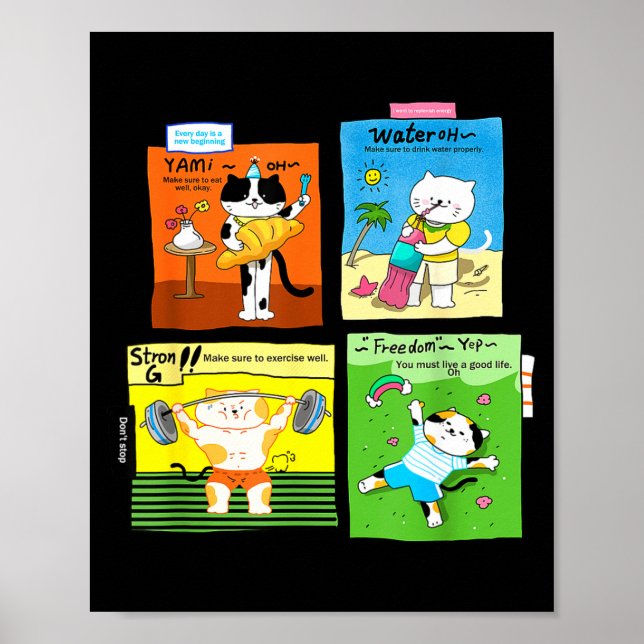 Funny Cat Lifestyle Quotes - Cute Cat Gift For Cat Poster (Front)
