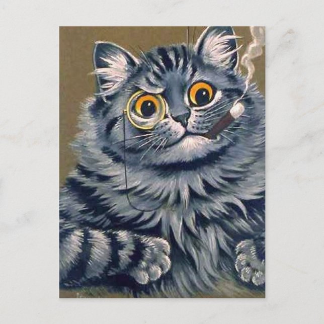 FUNNY CAT LOUIS WAIN CIGAR POSTCARD (Front)