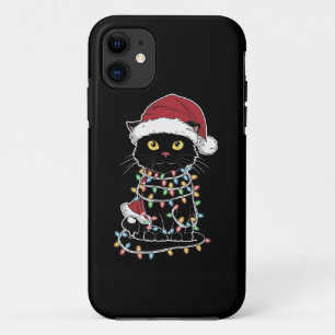Funny Cat Lover Christmas Lights iPhone 11 Case