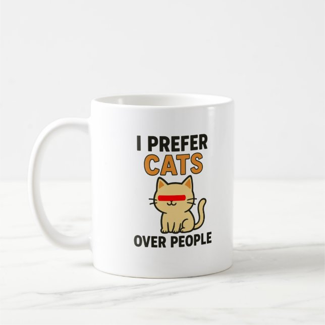 Funny Cat Lover Coffee Mug (Left)
