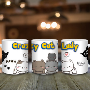 Funny Cat Lover Coffee Mug – Crazy Cat Lady Gift 